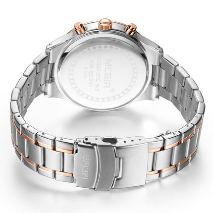 MEGIR Stainless Steel Waterproof Wrist Watches for Men Luminous Chronograph Business Quartz Men's Casual Clock Reloj Hombre-14