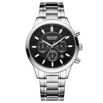MEGIR Stainless Steel Waterproof Wrist Watches for Men Luminous Chronograph Business Quartz Men's Casual Clock Reloj Hombre-10