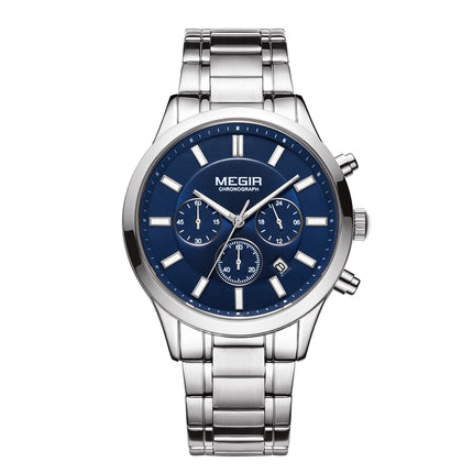 MEGIR Stainless Steel Waterproof Wrist Watches for Men Luminous Chronograph Business Quartz Men's Casual Clock Reloj Hombre-11