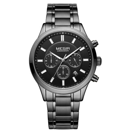 MEGIR Stainless Steel Waterproof Wrist Watches for Men Luminous Chronograph Business Quartz Men's Casual Clock Reloj Hombre-12