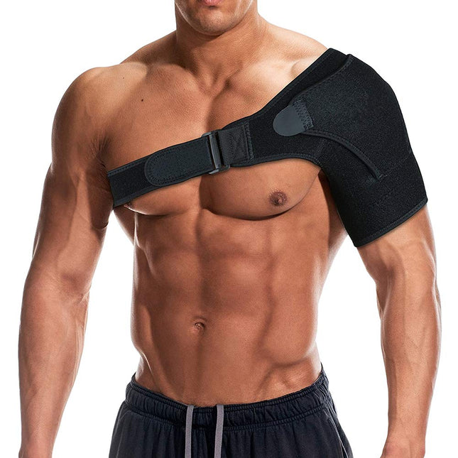 Shoulder Support Brace with Pressure Pad for Men Women, Adjustable Shoulder Support Arm Brace for Sports, Exercise, Fits Right or Left Shoulder - Happy Grab